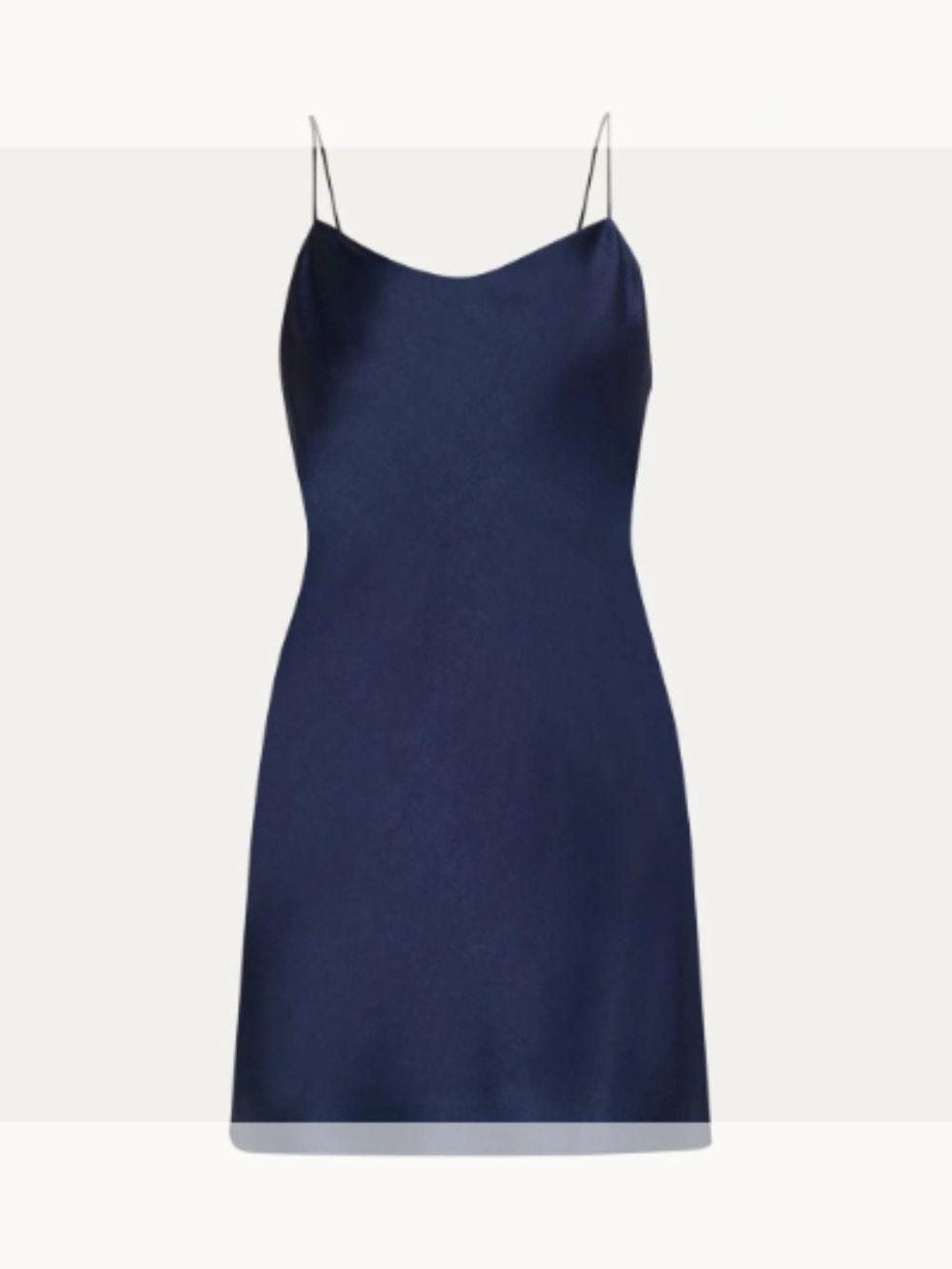 Alice + Olivia Navy Satin Harmony Mini Slip Dress